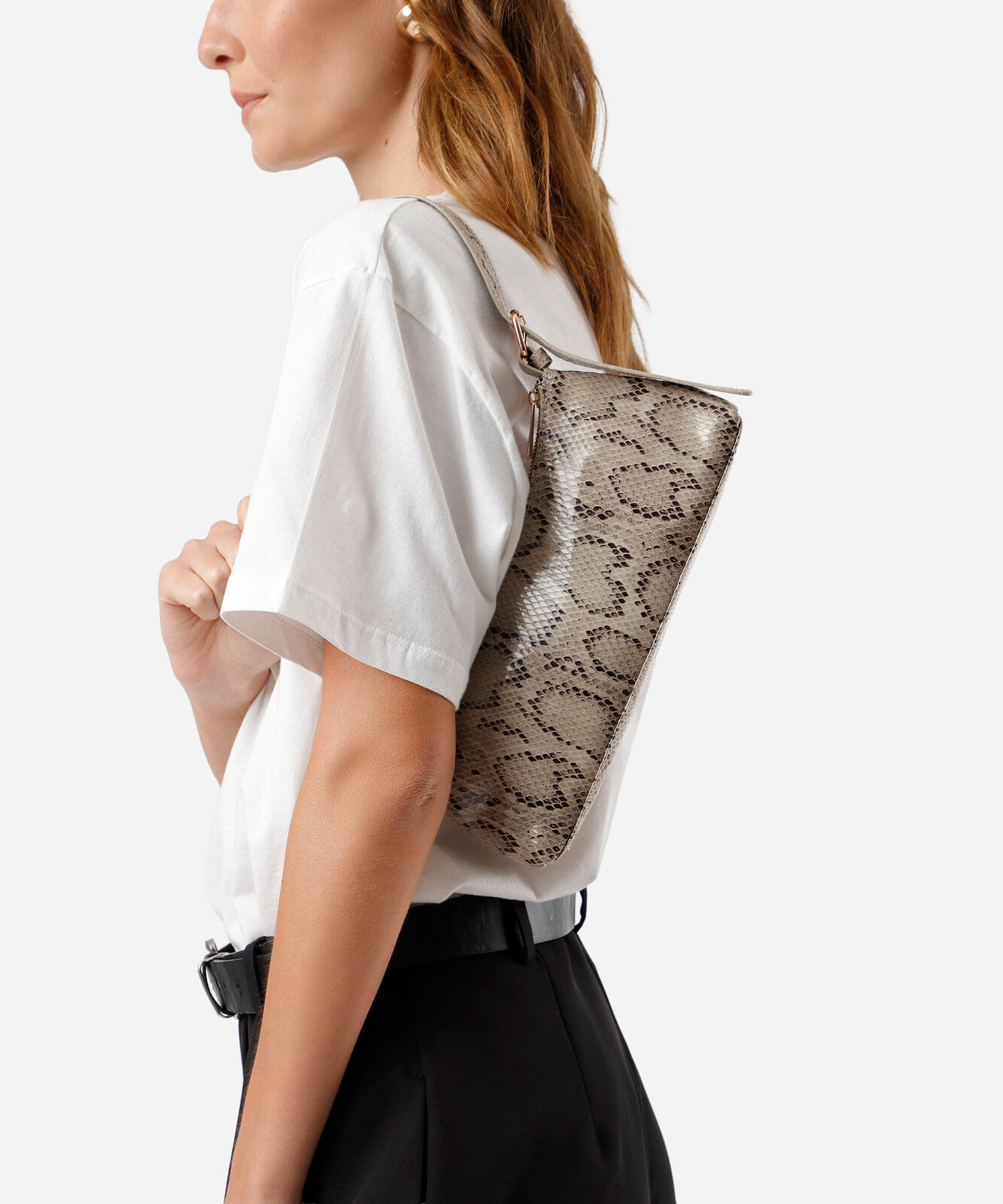 bolsa baguete com fivela colorido