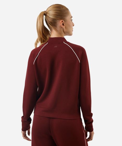 jaqueta feminina esportiva com nervura vinho