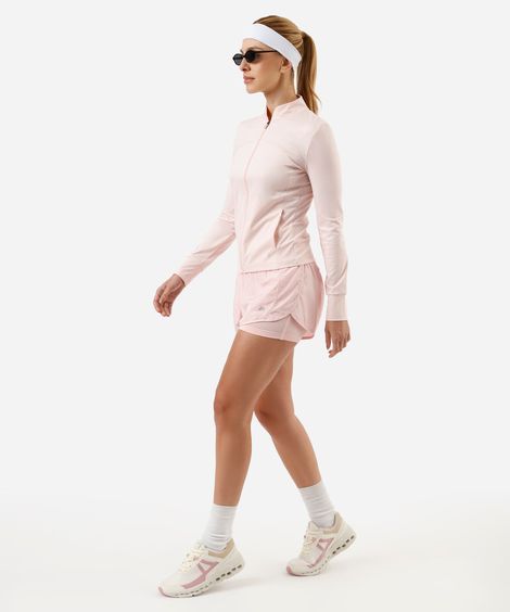 short running com forro e bolso esportivo ace rosa