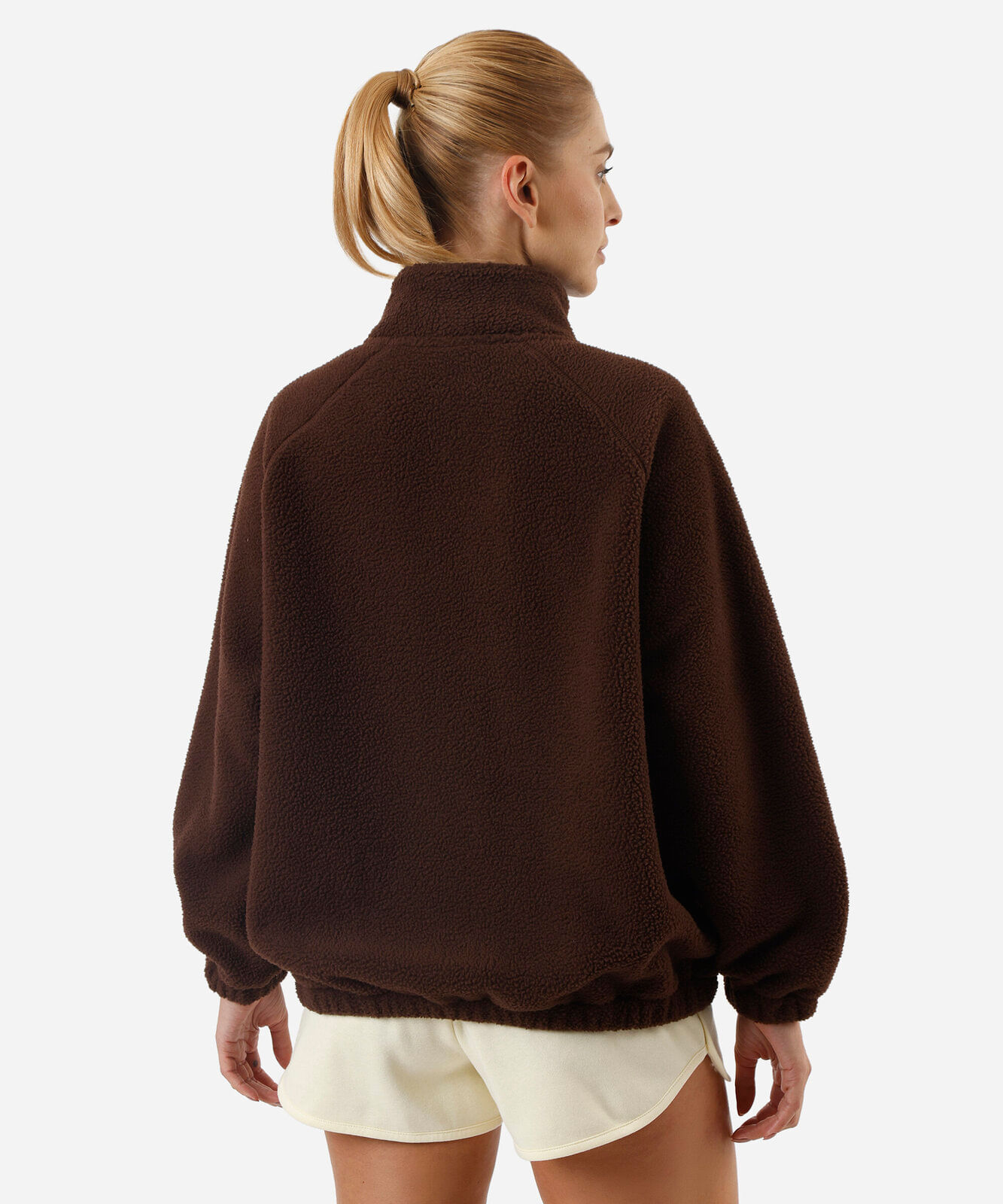 jaqueta bomber feminina de sherpa esportiva marrom