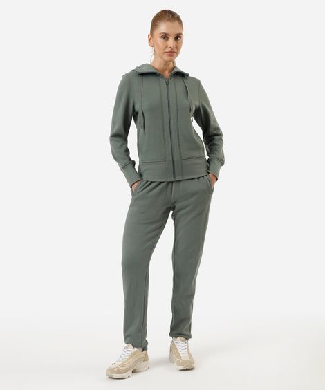 calça jogger feminina de moletom esportiva ace verde