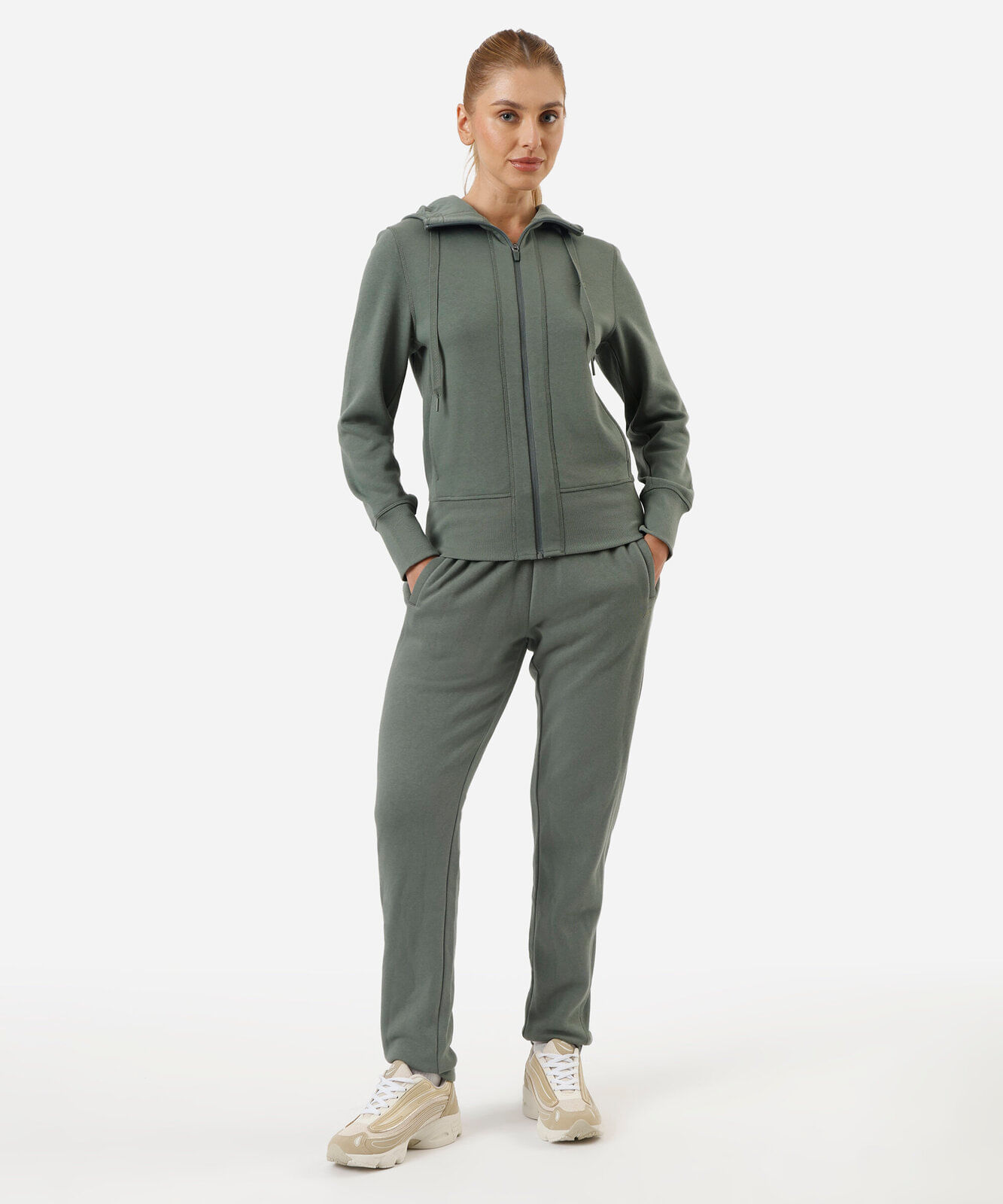 calça jogger feminina de moletom esportiva verde