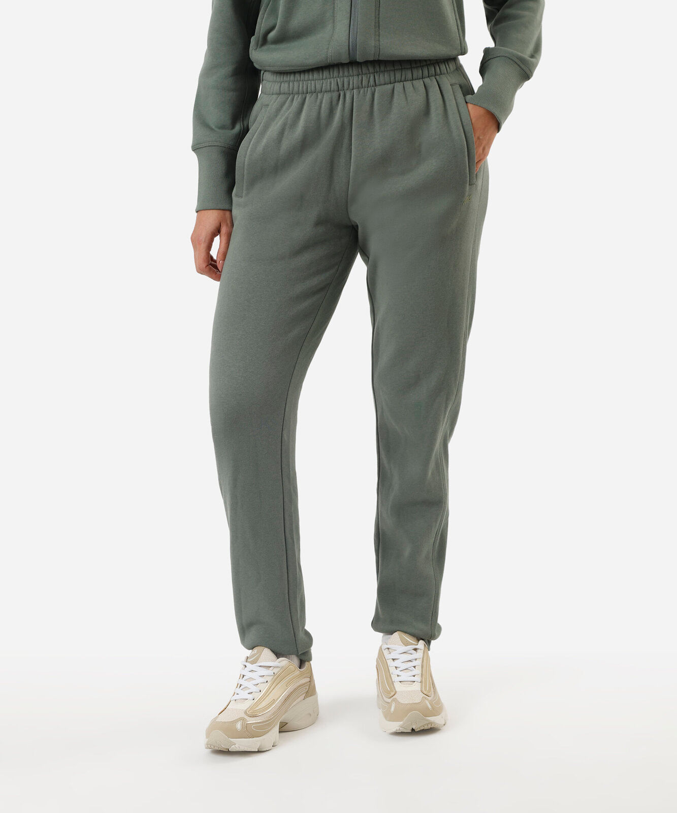 calça jogger feminina de moletom esportiva verde