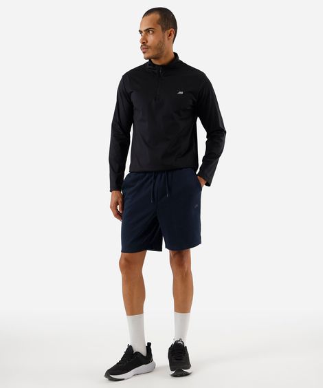 bermuda reta masculina cea sports de moletinho azul