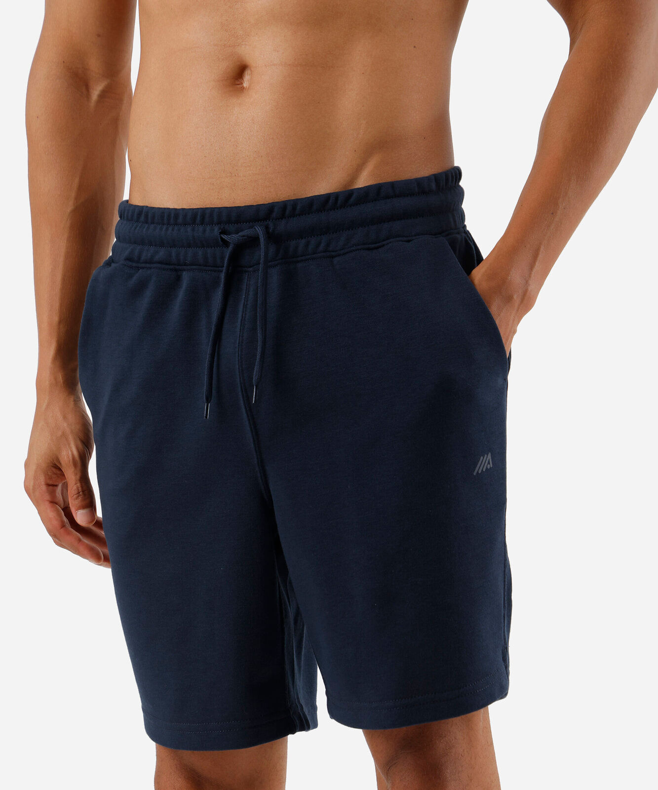 bermuda esportiva reta masculina de moletinho azul