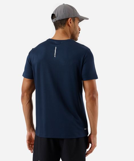 camiseta masculina esportiva quadriculada azul