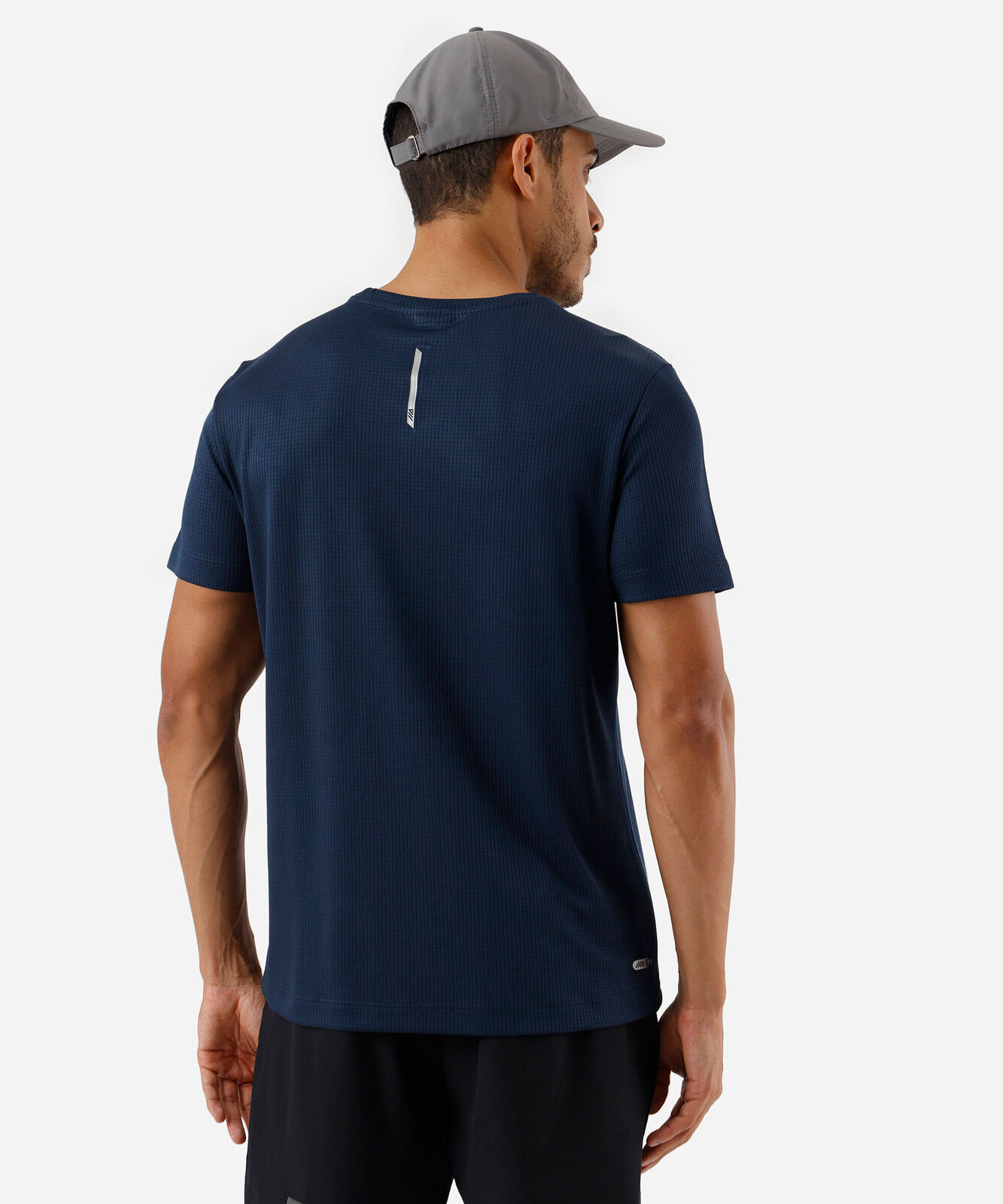 camiseta masculina esportiva quadriculada azul