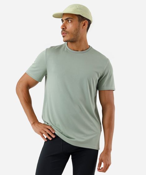 camiseta masculina básica esportiva manga curta verde