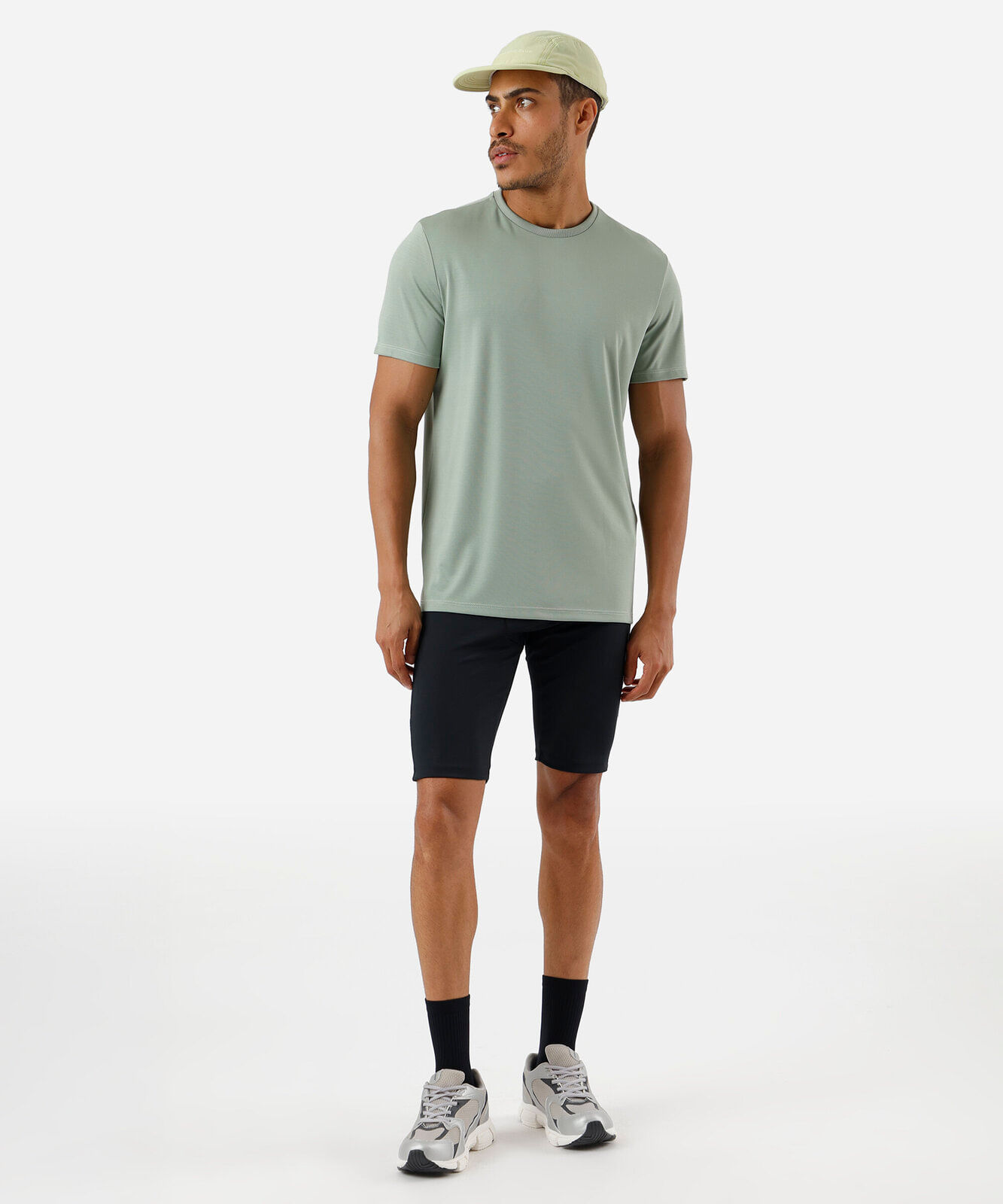 camiseta masculina básica esportiva manga curta verde