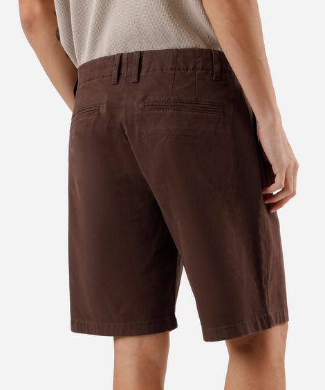 bermuda chino reta masculina de sarja marrom