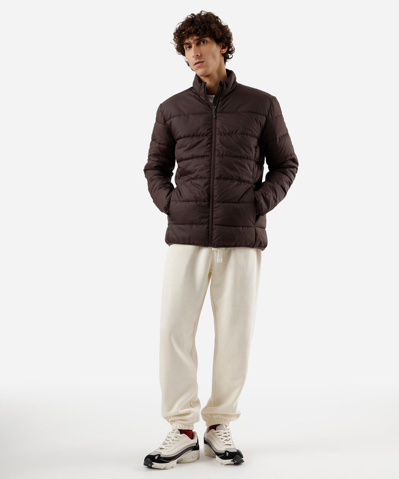 calça masculina de moletom baggy jogger off white