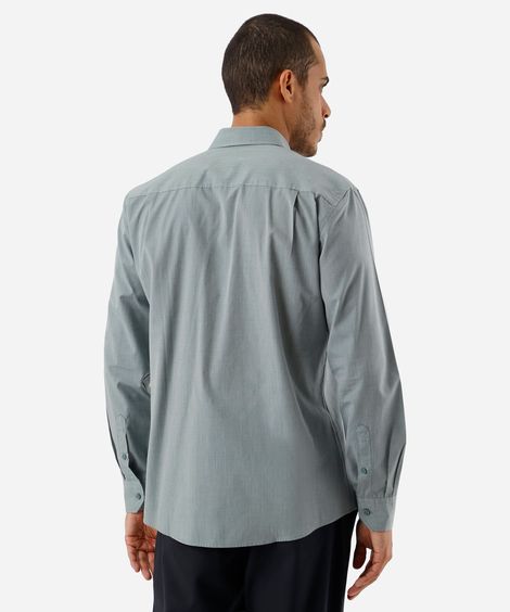 camisa comfort masculina manga longa verde