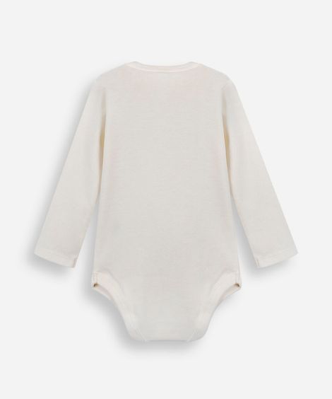 body infantil de algodão minha família é tudo off white