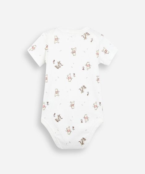 body infantil de algodão ursinho pooh off white