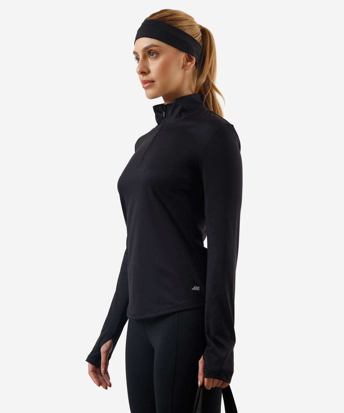 blusa esportiva feminina gola alta preta