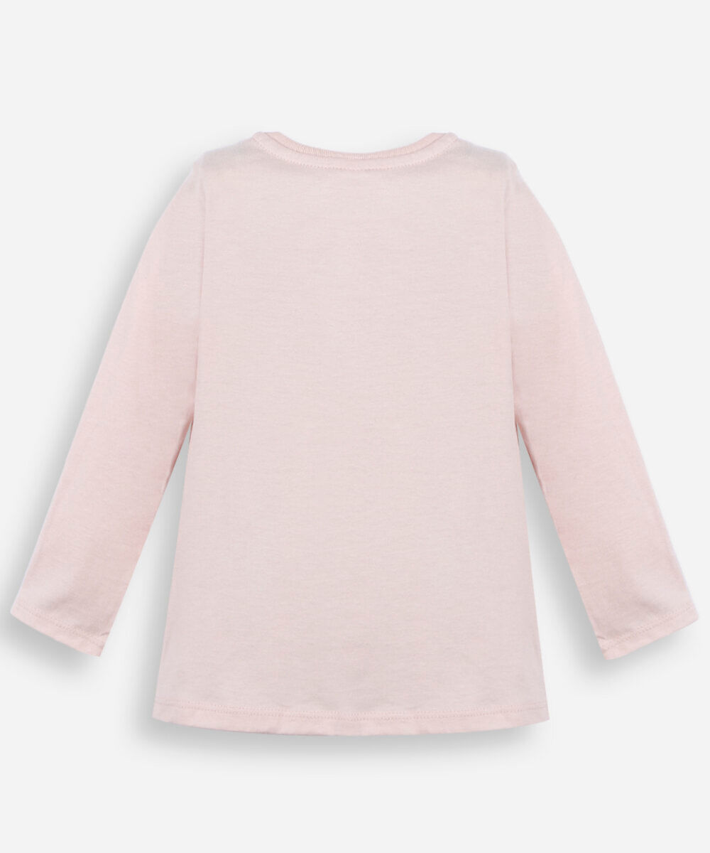 blusa infantil de algodão manga longa margarida rosa