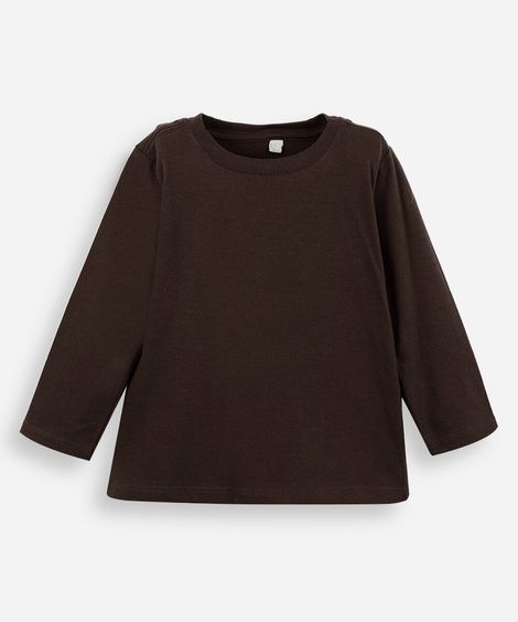 camiseta de algodão infantil marrom
