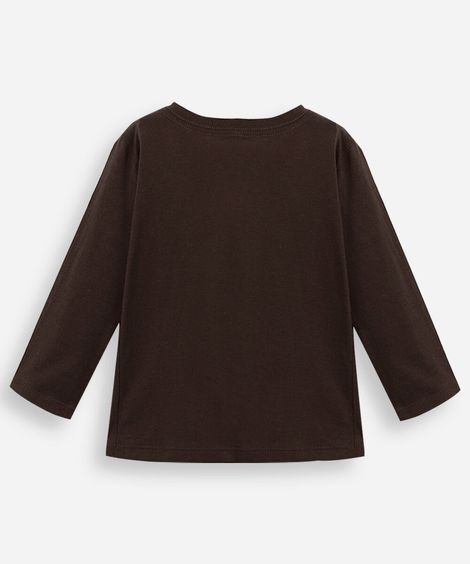 camiseta de algodão infantil marrom