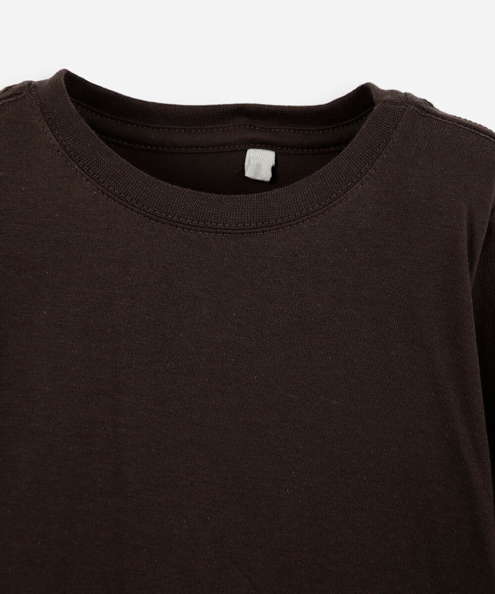 camiseta de algodão infantil marrom