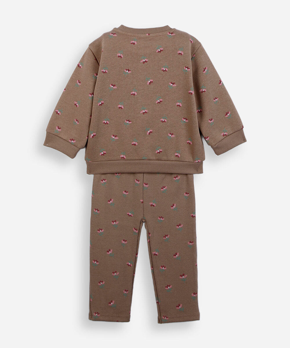 conjunto infantil de moletom liberty marrom