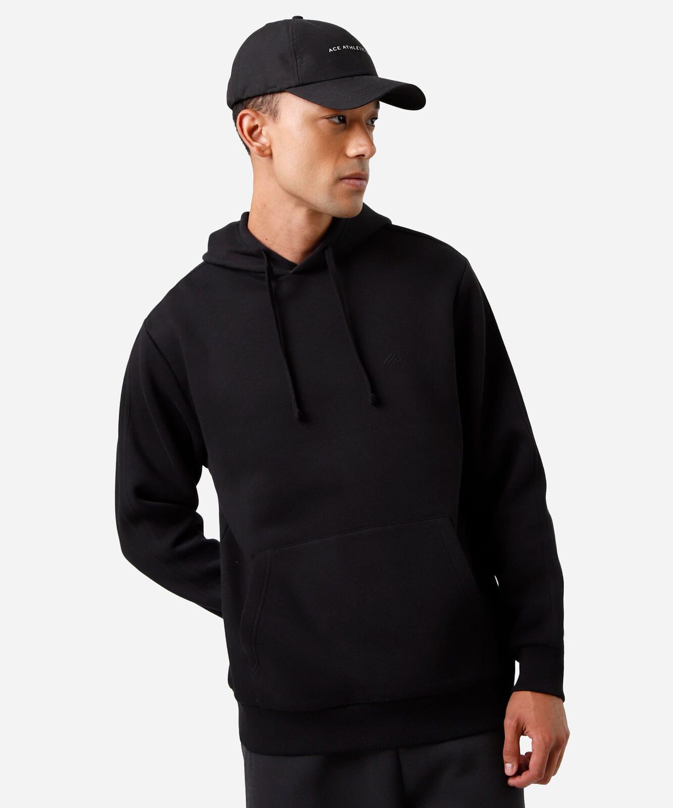blusão masculino de moletom esportivo com capuz preto