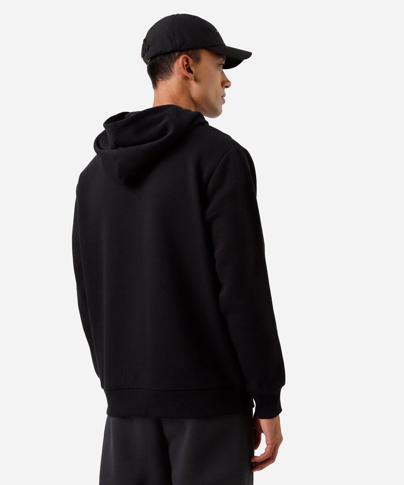 blusão masculino de moletom esportivo com capuz preto