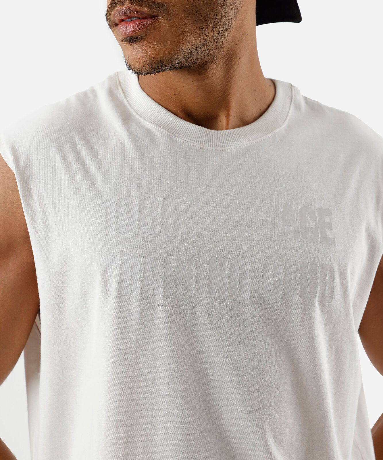 regata esportiva machão masculina de algodão estampada off white