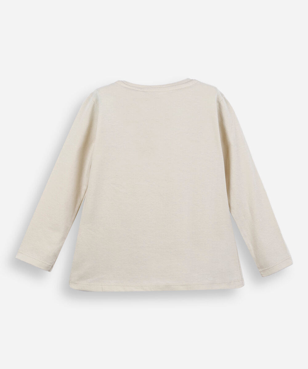 blusa infantil de algodão manga skye patrulha canina bege