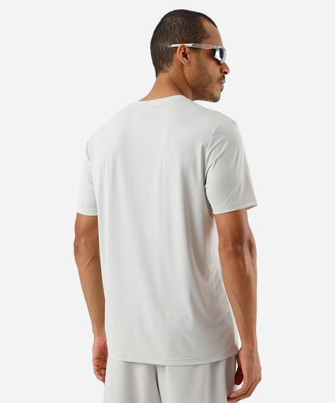 camiseta esportiva masculina de poliamida manga curta cinza