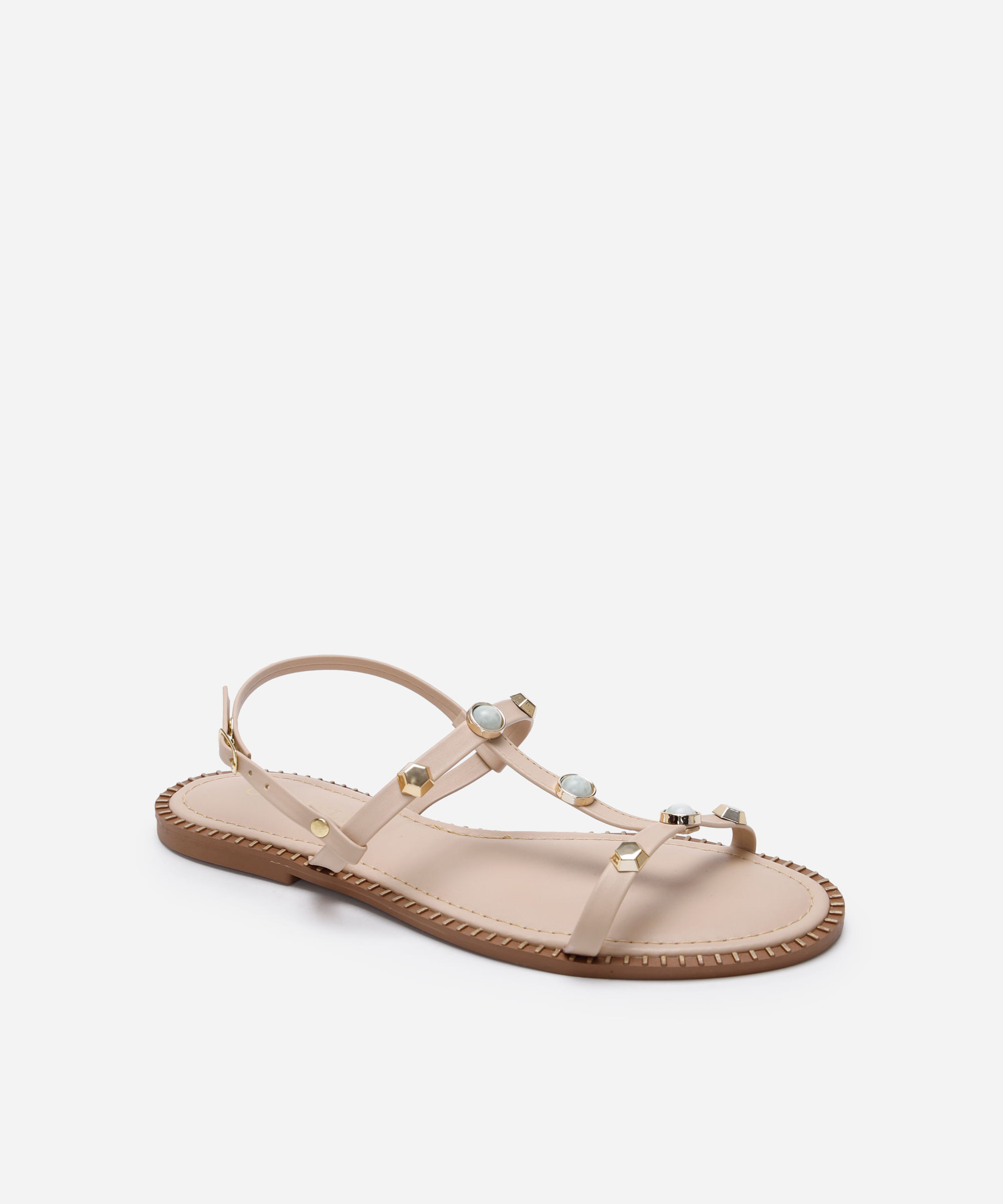 rasteirinha com tachas oneself bege