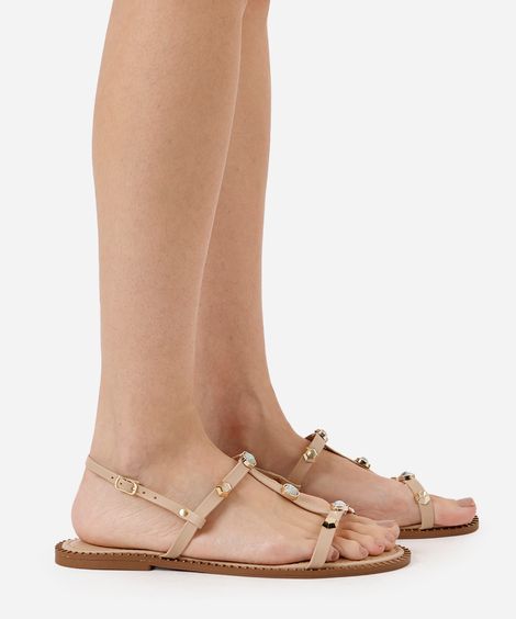 rasteirinha com tachas oneself bege