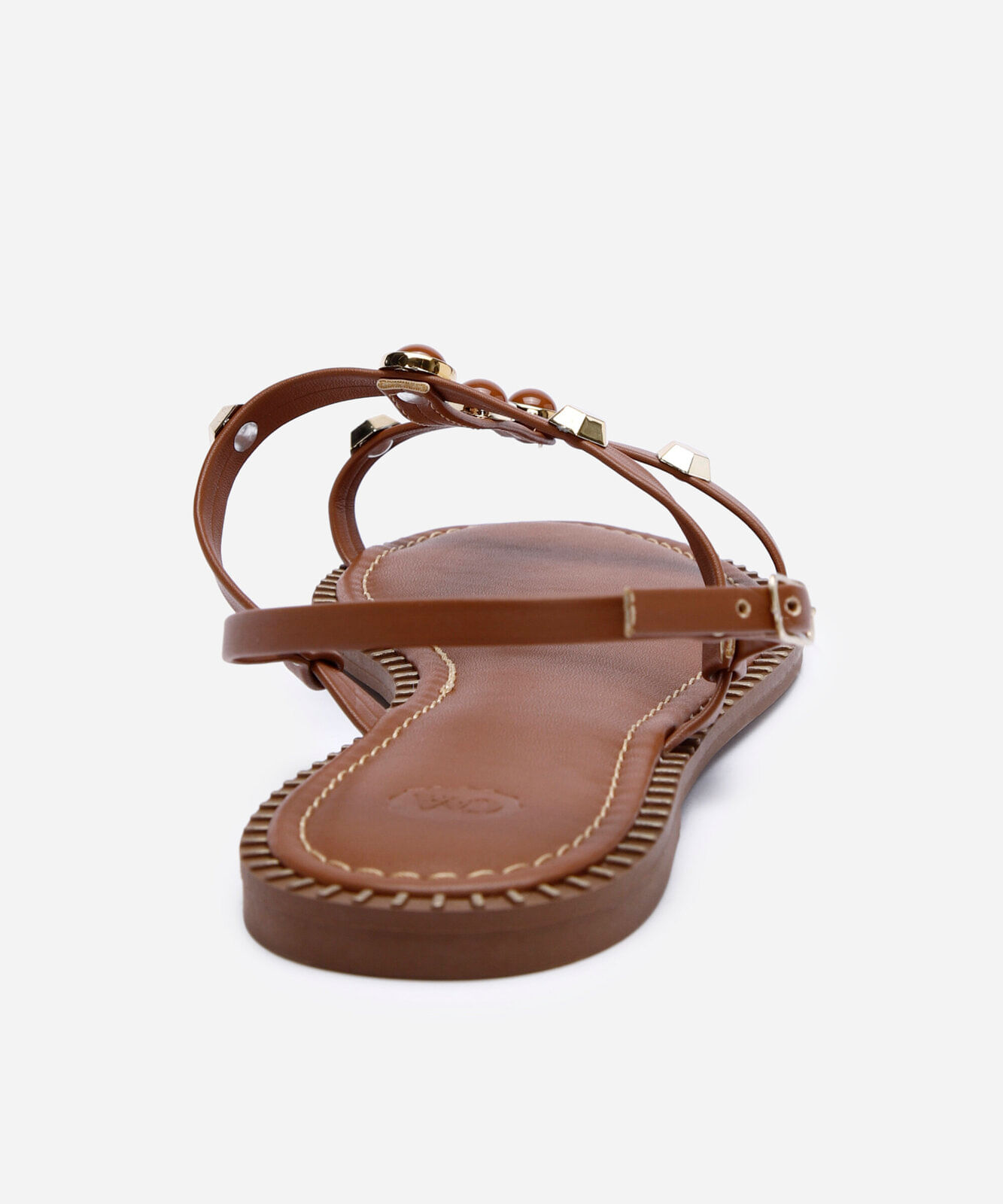 rasteirinha com tachas oneself marrom