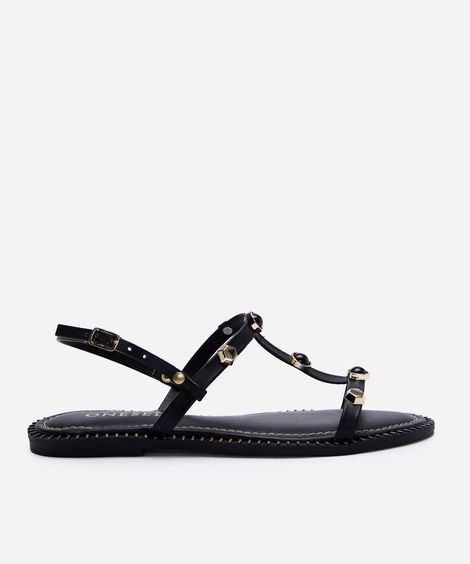 rasteirinha com tachas oneself preta