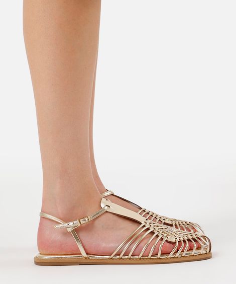 sandália pescador oneself dourada