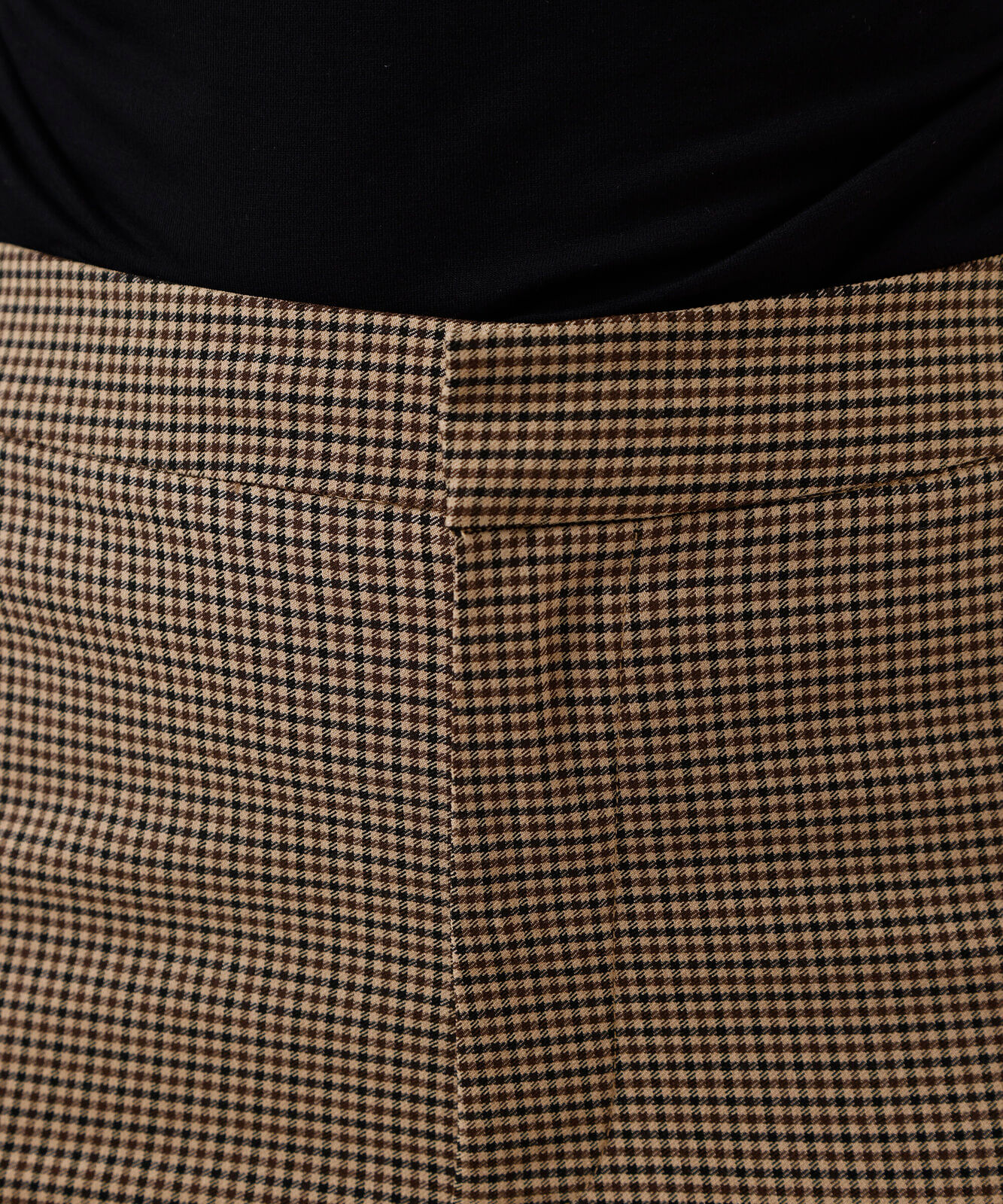 calça skinny de alfaiataria feminina xadrez bege