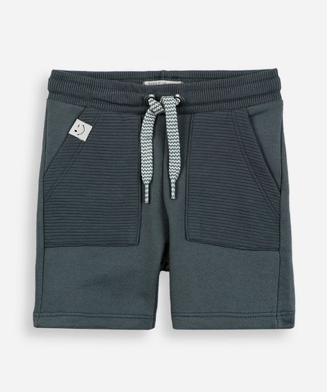 short infantil de moletom cós com cordão verde