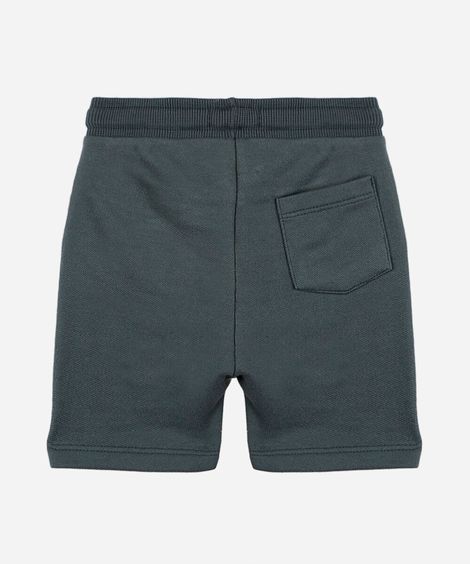short infantil de moletom cós com cordão verde