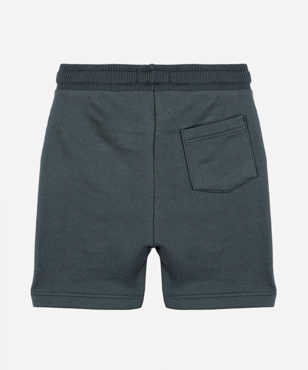 short infantil de moletom cós com cordão verde