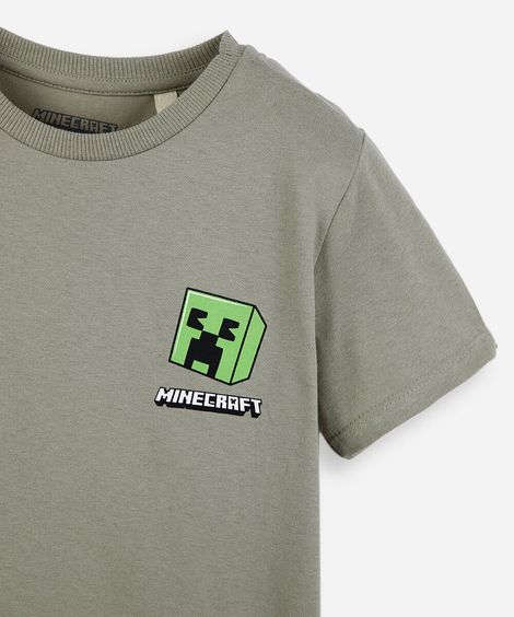 conjunto curto infantil minecraft verde