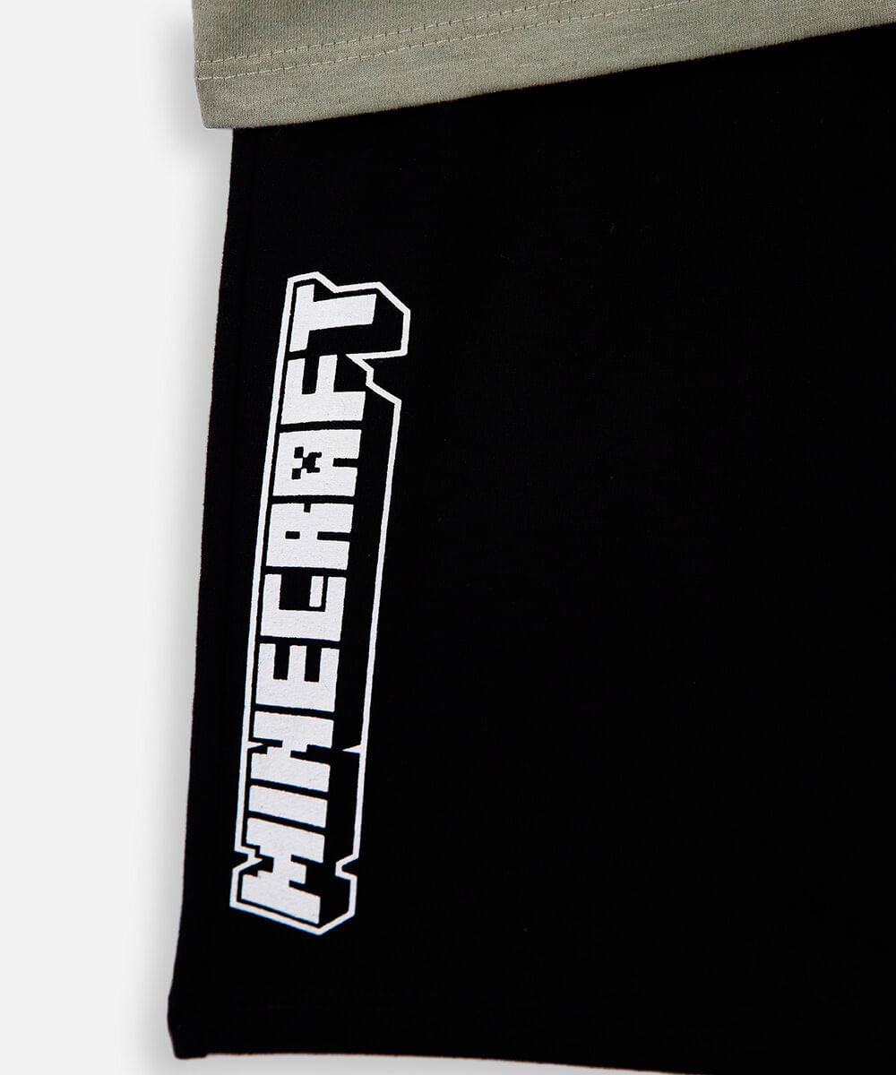 conjunto curto infantil minecraft verde