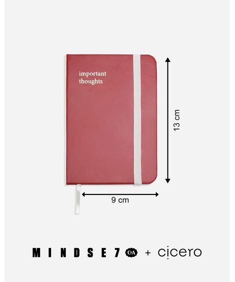 caderno pequeno capa dura mindset vinho
