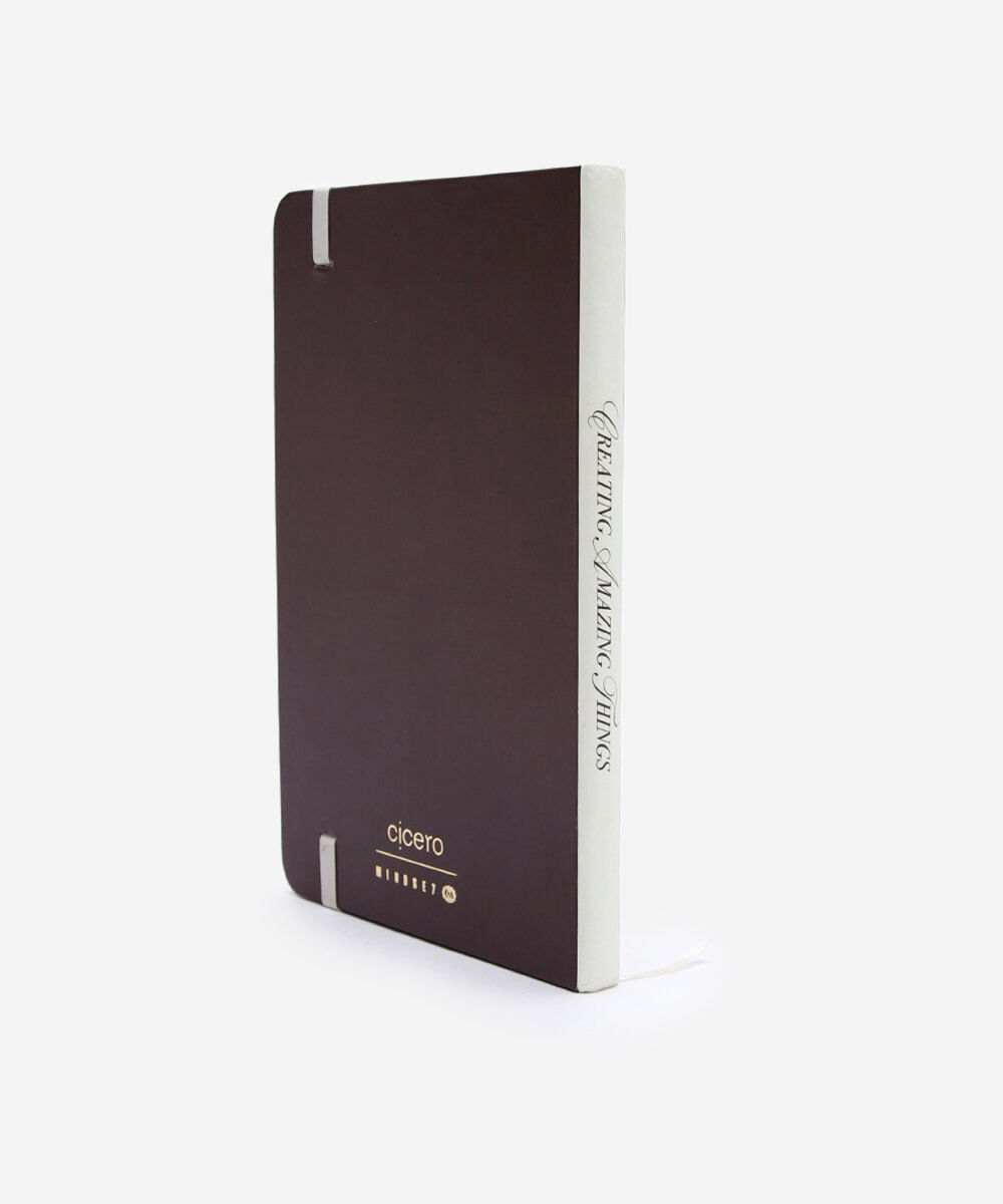caderno capa dura mindset marrom