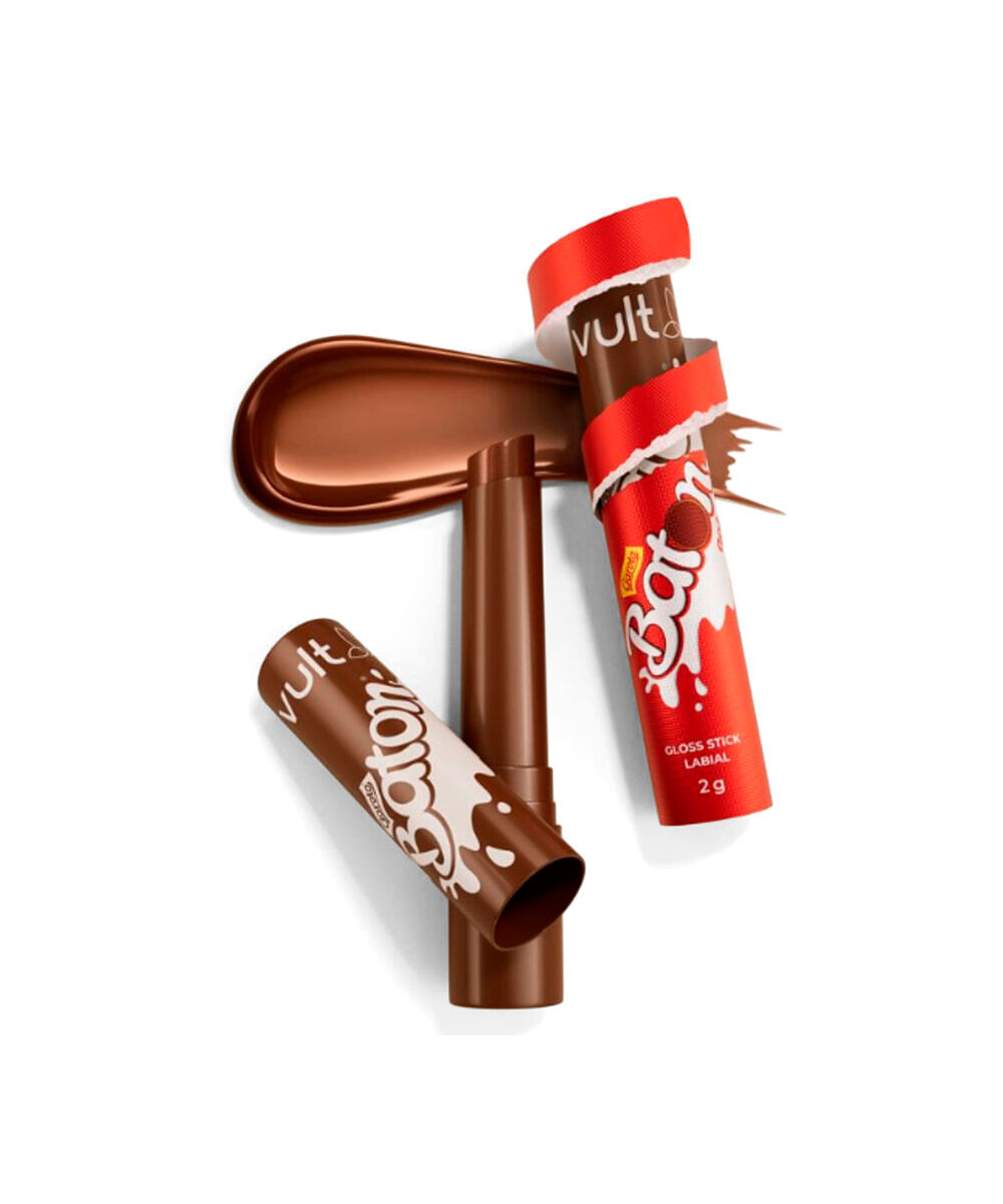 gloss labial stick vult e baton marrom 2g