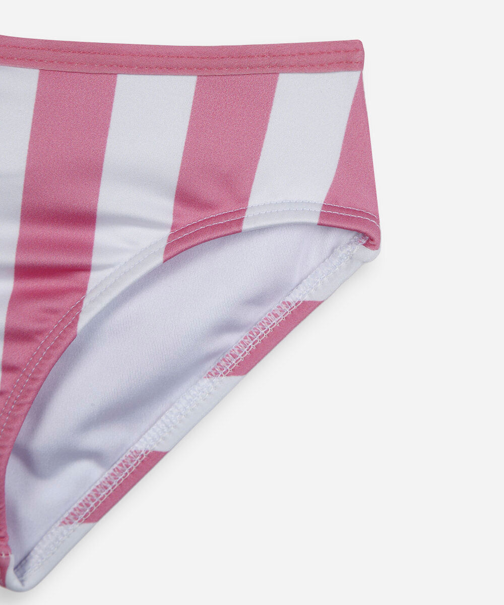biquíni infantil hello kitty com proteção uv listrado rosa