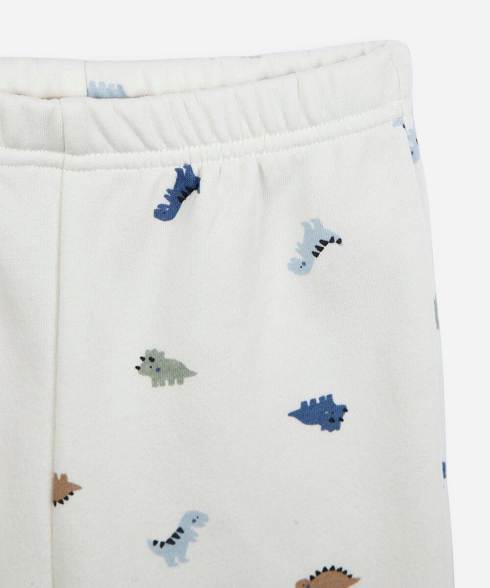 conjunto infantil de moletom mini dinos off white