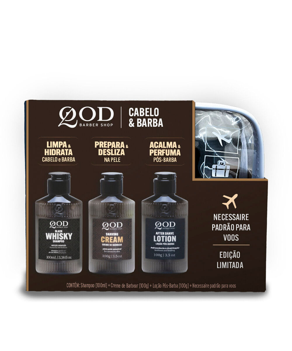 kit para viagem qod cabelo e barba