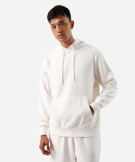 blusão oversized masculina de moletom esportivo ace off white