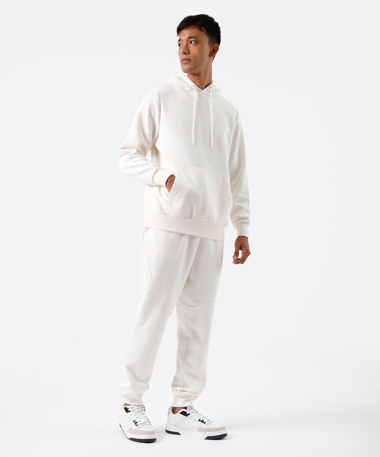 blusão oversized masculina de moletom esportivo off white
