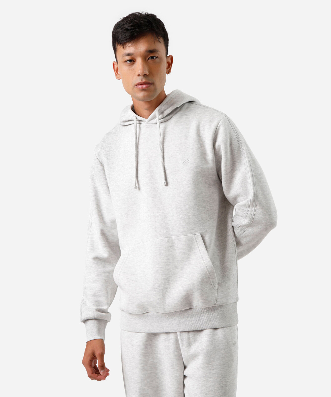 blusão masculino de moletom esportivo com capuz cinza