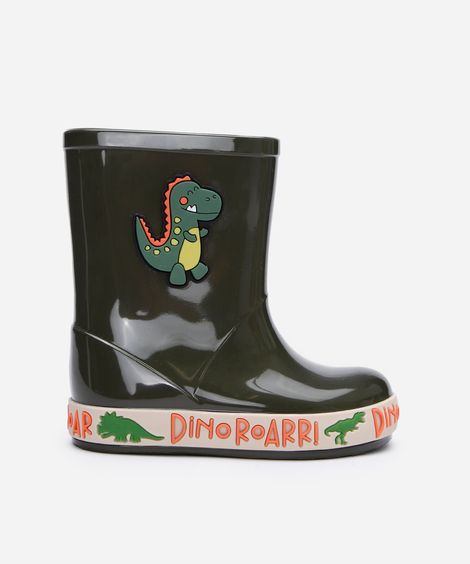 galocha infantil dinossauro verde